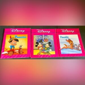 Vintage Disney lot of 3 read along books in good shape  - no cassette,